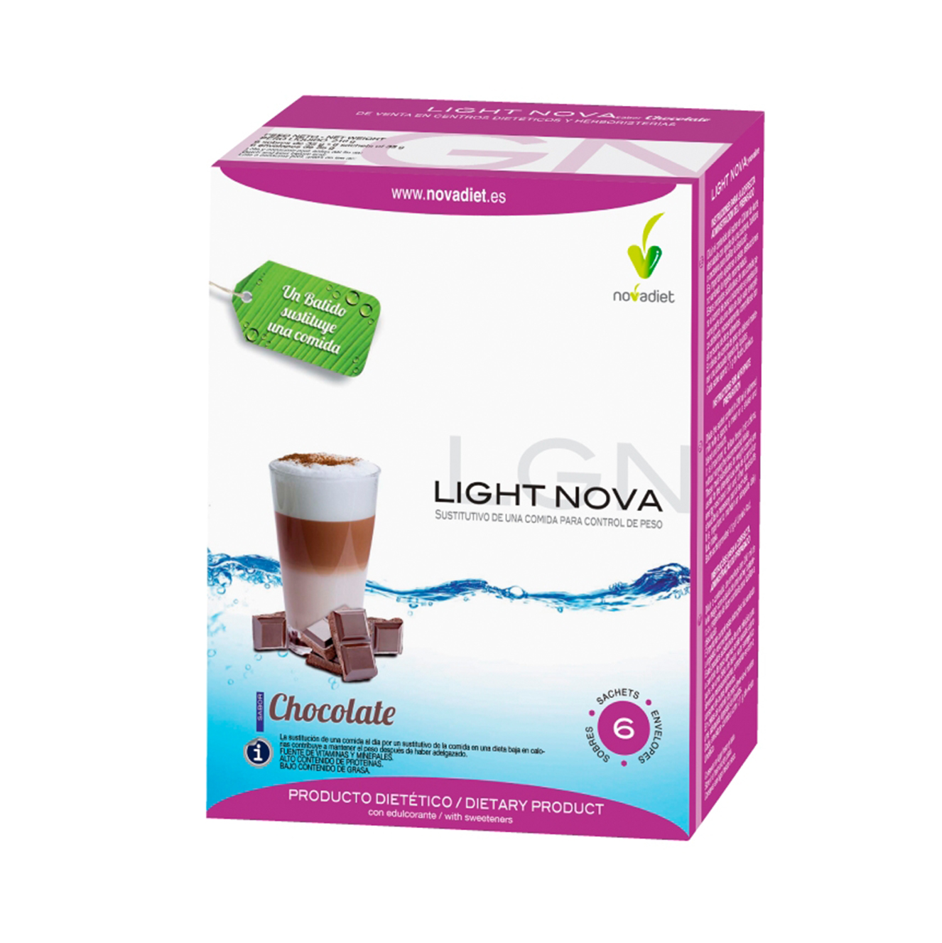 Imagen del producto Light Nova Batido chocolate de Laboratorios Novadiet ( NOVACONTLIGH )